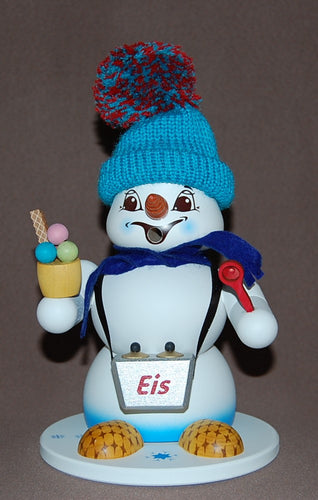 Räuchermann Schneemann weiß Eisverkäufer