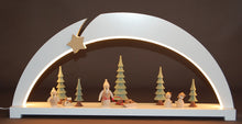 Laden Sie das Bild in den Galerie-Viewer, Moderner LED-Stern-Schwibbogen weiß Weihnachtsmann