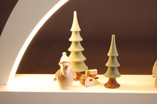 Laden Sie das Bild in den Galerie-Viewer, Moderner LED-Stern-Schwibbogen weiß Weihnachtsmann
