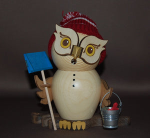 Räuchermännchen Eule Schneefeger