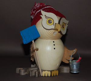 Räuchermännchen Eule Schneefeger