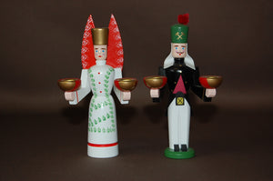 Engel und Bergmann mit getupfter Schürze