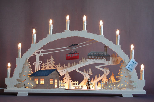 Schwibbogen Fichtelberg 70cm mit LED-Vorbeleuchtung