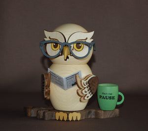Räuchermännchen Eule mit Brille
