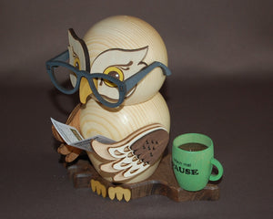 Räuchermännchen Eule mit Brille
