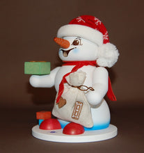 Laden Sie das Bild in den Galerie-Viewer, Räuchermann Schneemann weiß Weihnachtsmann