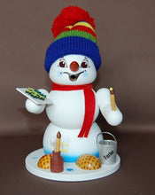 Laden Sie das Bild in den Galerie-Viewer, Räuchermann Schneemann weiß Maler