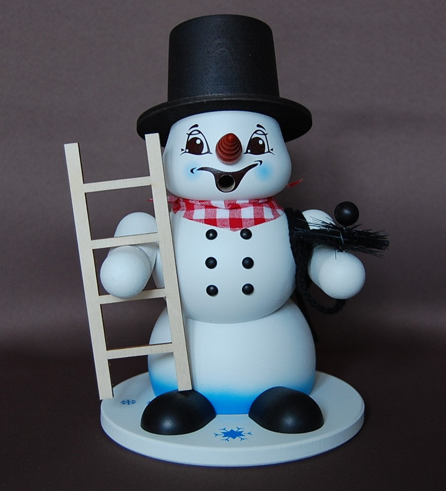 Räuchermann Schneemann weiß Schornsteinfeger