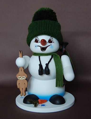 Räuchermann Schneemann weiß Jäger