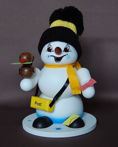 Räuchermann Schneemann weiß Postbote