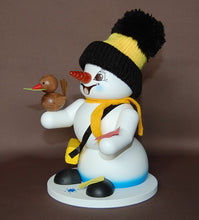 Laden Sie das Bild in den Galerie-Viewer, Räuchermann Schneemann weiß Postbote