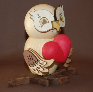Räuchermännchen Eule mit Herz