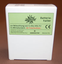 Laden Sie das Bild in den Galerie-Viewer, Herrnhuter Stern A1e rot/weiß mit Batteriehalter