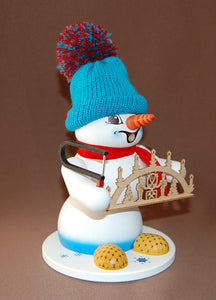 Räuchermann Schneemann weiß Schwibbogenverkäufer