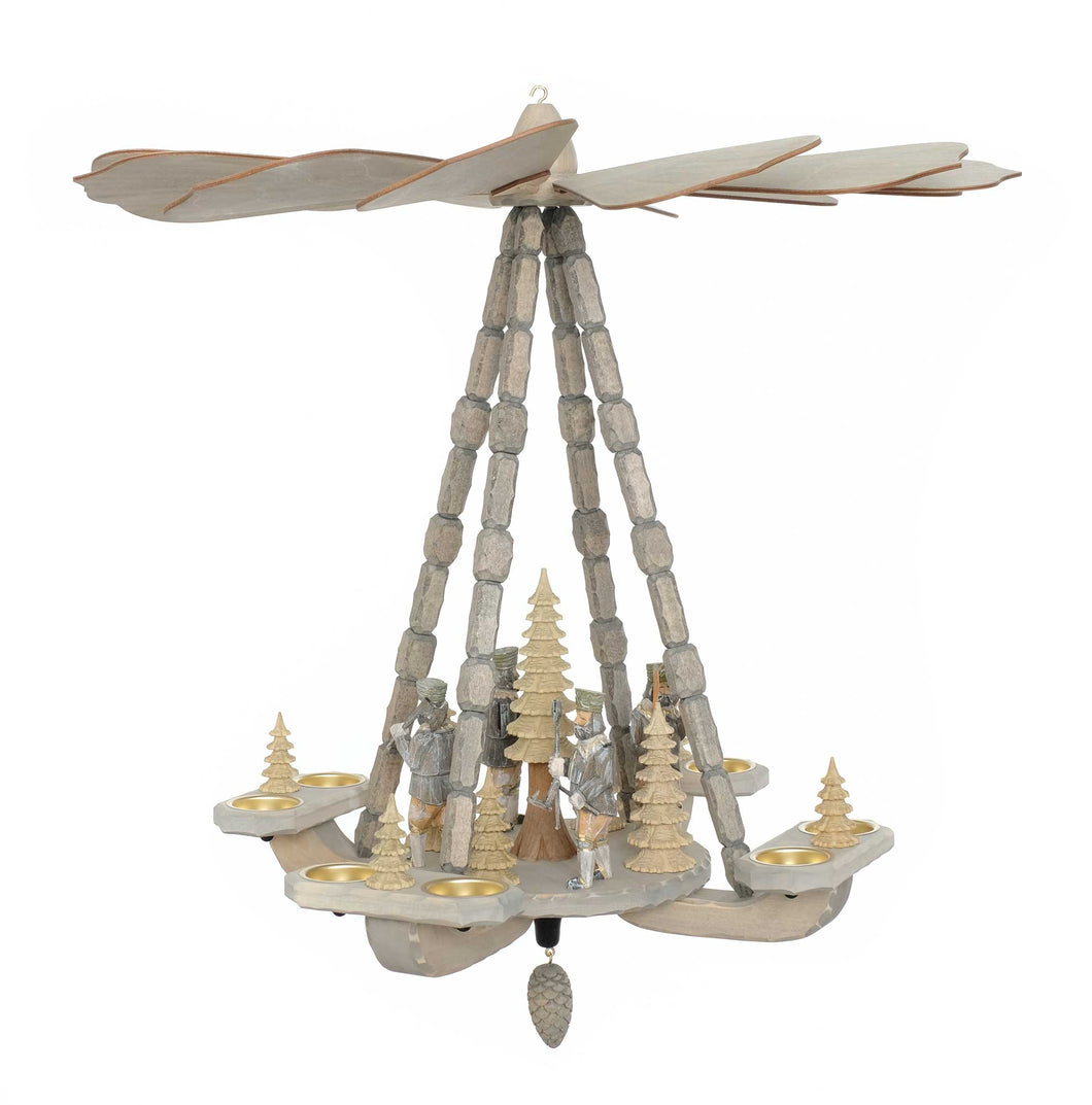 geschnitzte Deckenpyramide Bergmänner, mittelgroß